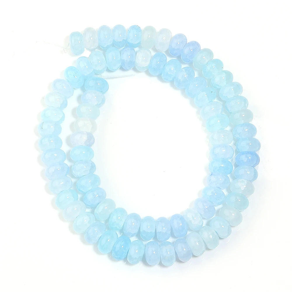 1 String 5x8mm Glass Beads Colorful Abacus Flat Round Loose Beads For Jwelry Making DIY Crafts Bracelets Necklace Accessories