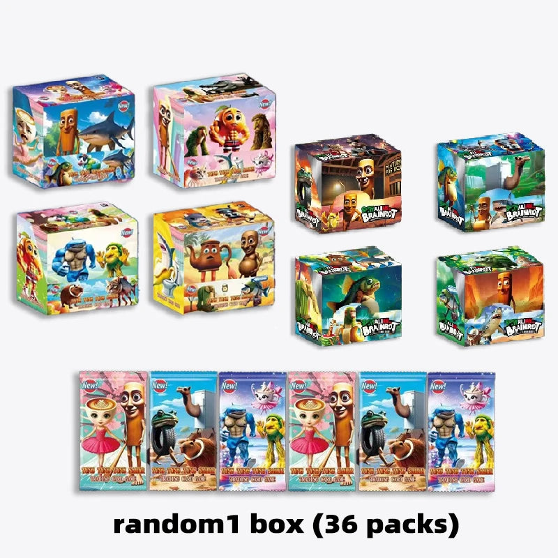 Italian Brainrot Collection Cards Trading Cards Game Card Battle Carte Toystung Sahur Tralalero Tralala For Fans Children Gif