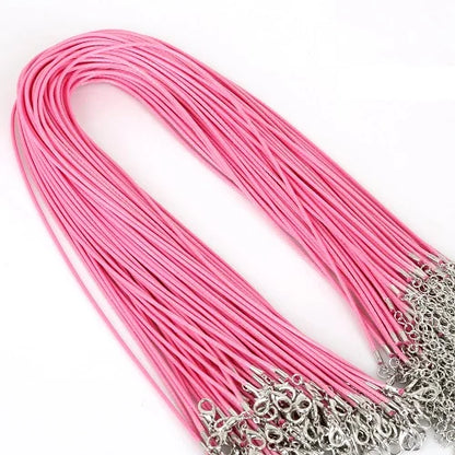 10Pcs/lot 1.5mm 2mm Adjustable Leather Cord Waxed Thread Rope Necklace Extender Chain Lobster Clasp DIY Jewelry Making Findin