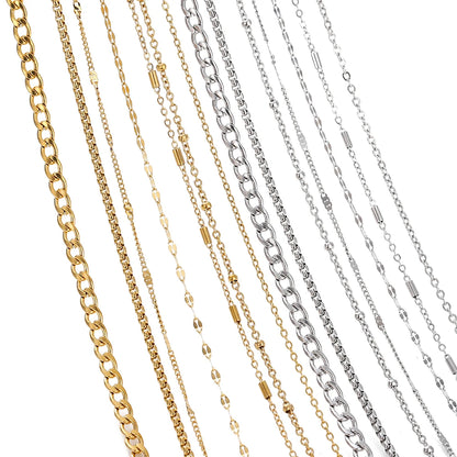 2Meters/Lot Stainless Steel Chains Gold Color Chain for Jewelry Making DIY Necklace Bracelet Accessories Lips Beads Beaded Ch