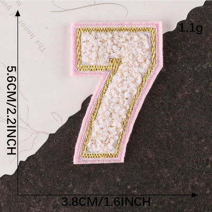 Pink Letters Towel Embroidered Iron On Sew On Patch Applique Diy Name Badges Alphabet Patches For Clothing Bag Accessories