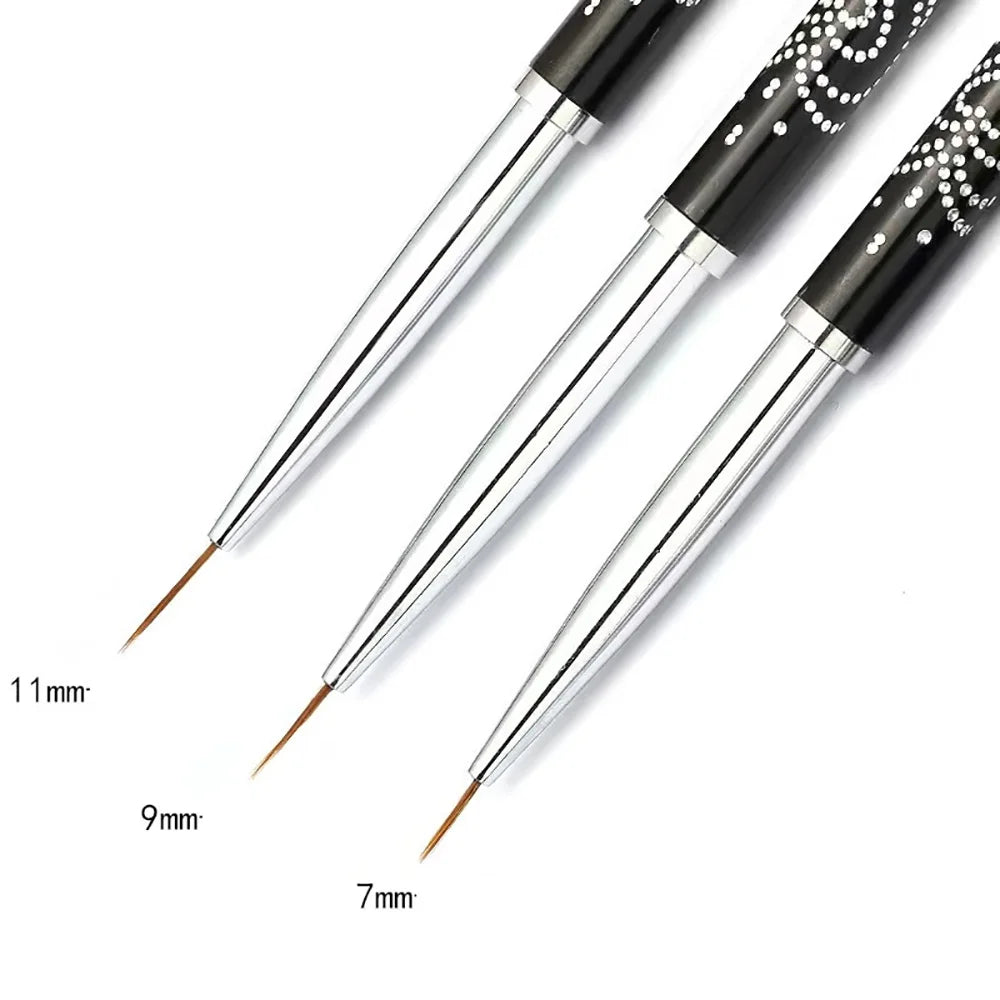 Nail Art Brush Line Stripes DIY Drawing Pen UV Gel Brushes Painting Pen Manicure Tools Black