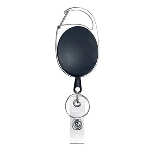 Transparent Cards Slots ID Tag Badge Holder with Badge Reel Cards Storage Organizer Employee Pass Work Card Case Sleeve - Bla