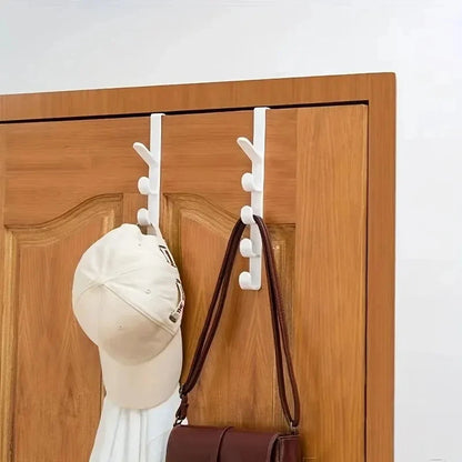 1pc Bedroom Door Hanger Clothes Hanging Rack Over The Door Plastic Home Storage Organization Hooks, Purse Holder For Bags Rai