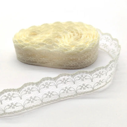 10 Yards High Quality Beautiful White Lace Ribbon Tape 22MM Lace Trim DIY Embroidered For Sewing Decoration African Lace Fabr