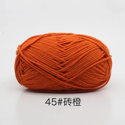 40-50g/Set 4ply Milk Cotton(80%) Knitting Yarn Needlework Dyed Lanas For Crochet Craft Sweater Hat Dolls At Low Price - 45