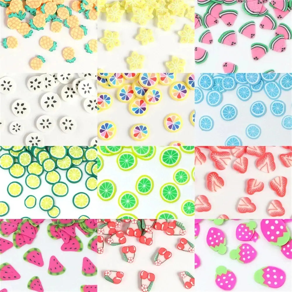 1000Pcs Polymer Clay Resin Fruit Slice for Epoxy Silicone Mold DIY Craft Jewelry Cellphone Decoration Accessory Making Suppli