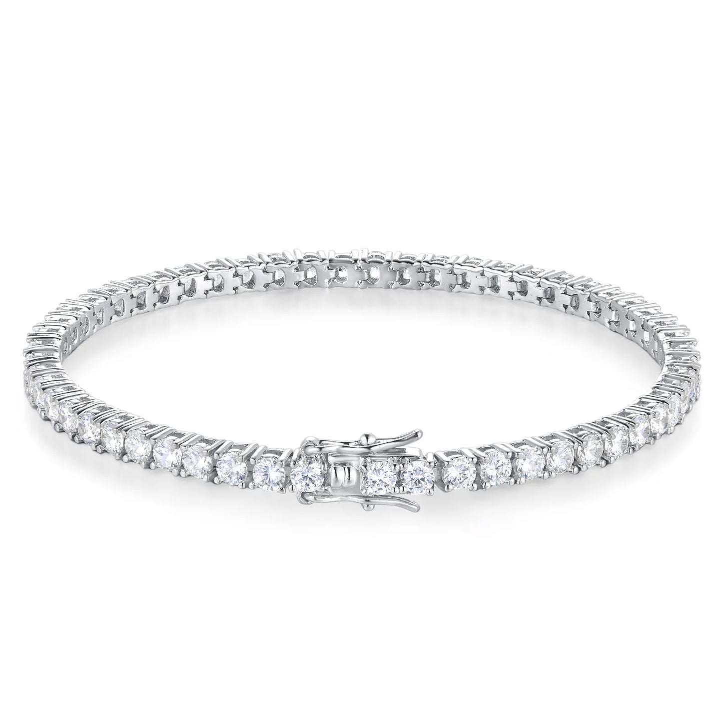 100% S925 Sterling Silver 2-6mm Real Moissanite Tennis Bracelet for Women Wedding Jewelry Christmas Exquisite Gift