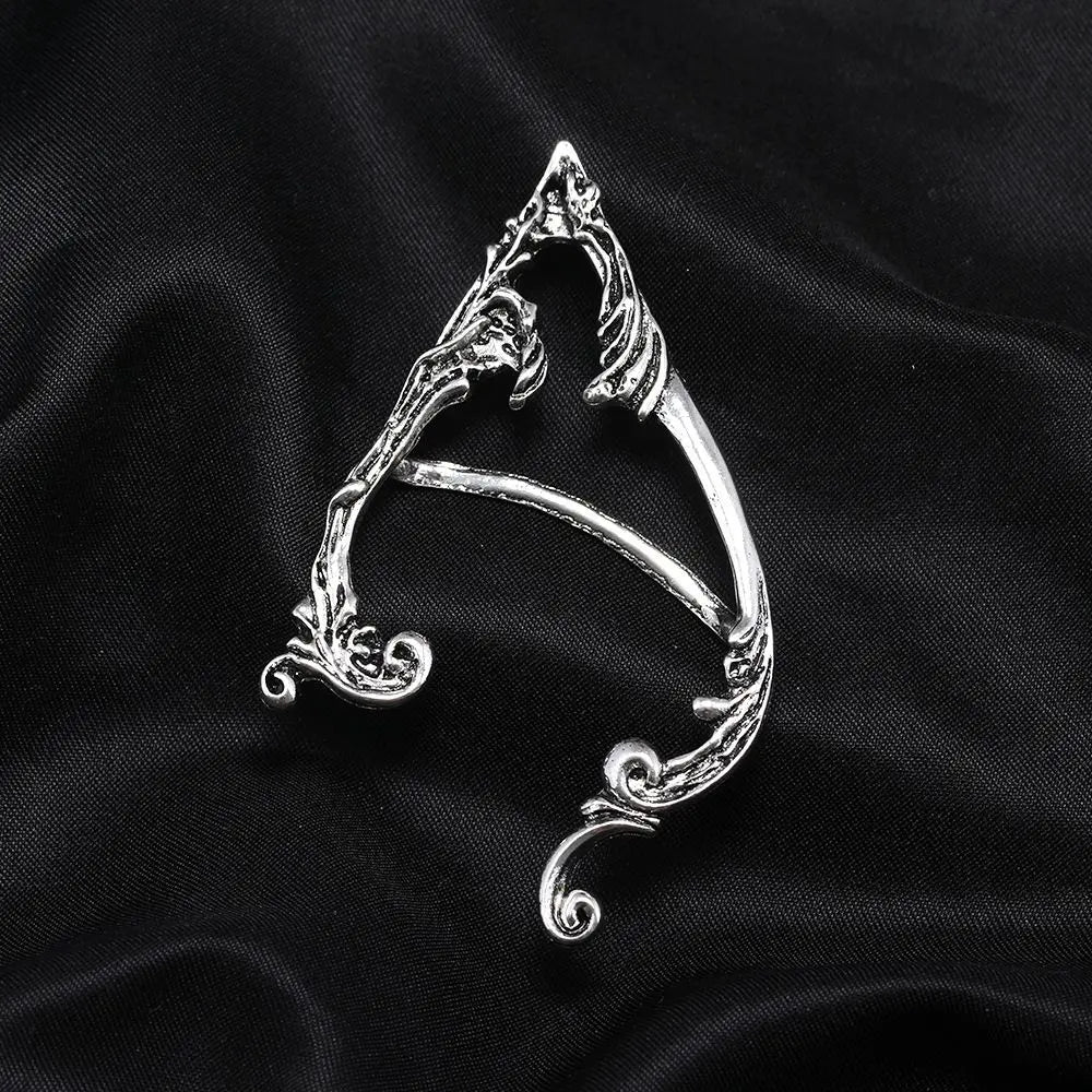 Gothic Elf Ear Clips Piercing Cartilage Climber Retro Clip Earring Punk Hip Hop Jewelry Accessories