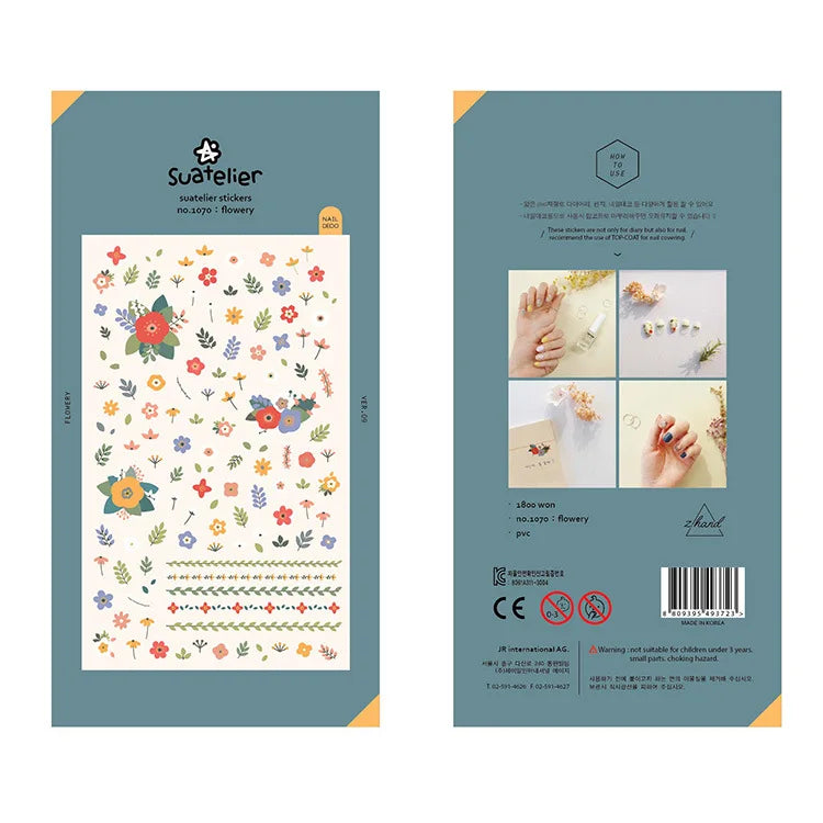 Korean Import Original Suatelier Daily Stickers Scrapbooking Diy Journal Stationery Sticker Decor Art School Supply - mini fl