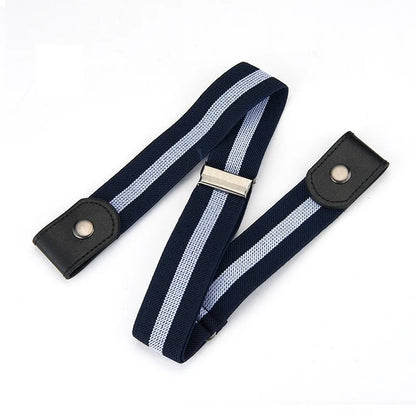 Traceless Invisible Elastic Belt Women's Belt Jeans Pants Men's Elastic Belt - Blue