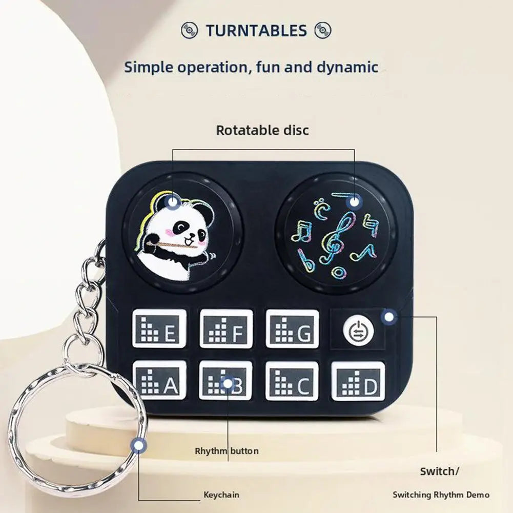 1pc Mini Music DJ Disc Player Keychain Musical Instrument Sound Button Toy Games Children's Educational Toy Bag Pendant Keych