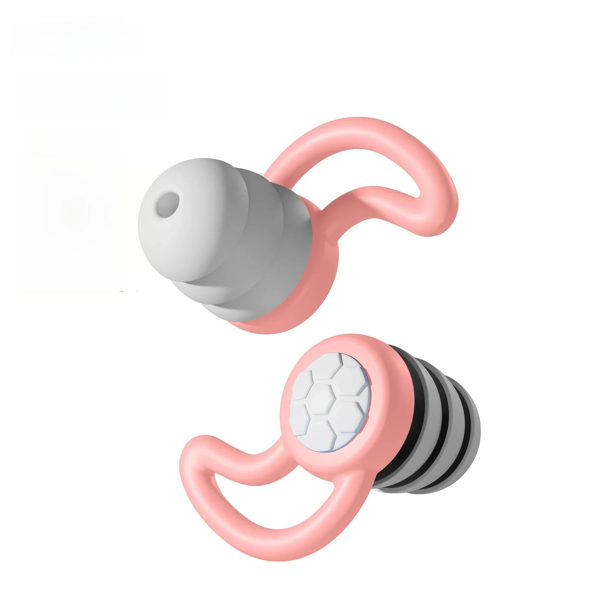 Silicone Noise Cancelling Earplugs Noise Filter Sleep Swimming Waterproof Three Layer Mute Earplugs - pink