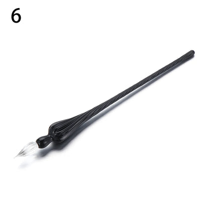 1PC Vintage Glass Dip Dipping Pen Handmade Art Painting Supplies Filling Ink Signature Calligraphy Fountain Pen - 6