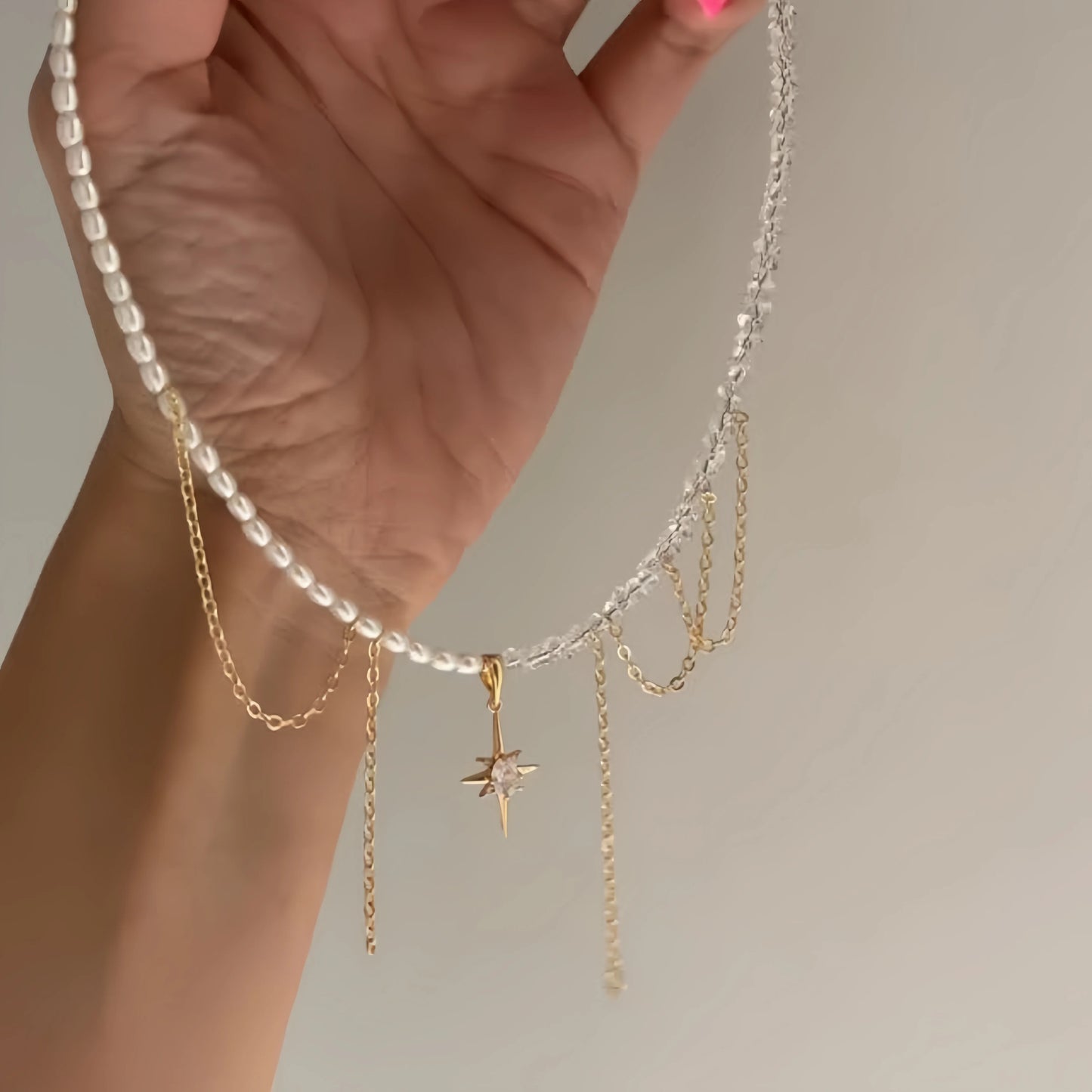 New Irregular Choker Vintage Tassels Zircon Heart Pendant Necklace For Women Female Geometric Baroque Transparent Crystal Cha