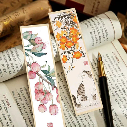 30pcs Chinese painting style bookmarks Chinese ink painting reading book page book marking notebook marking student stationer