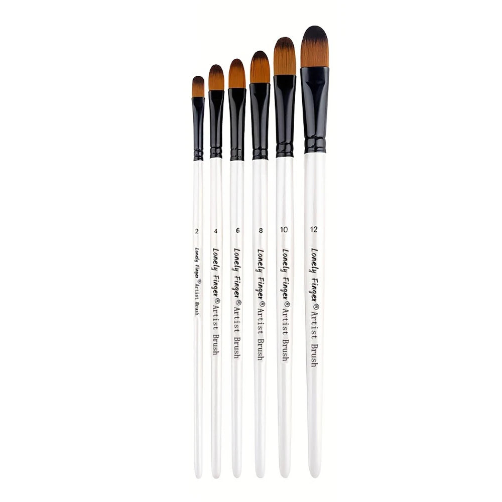 6pcs Artist Paint Brushes Set Artist Paintbrushes For Acrylic Oil Watercolor Acrylic Painting For Body Face Rock Canvas - 6pc