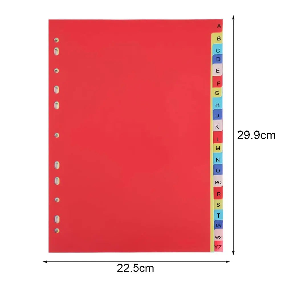 21Pcs Binder Dividers, A-YZ Alphabet Label Notebook Dividers, Suitable for 2/3/4/11 Ring Binders.