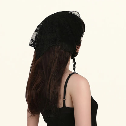 Fashion Ins Lace Hair Scarf Women Retro Triangle Hair Bands Vintage Triangular Headscarf Girls Elegant Headwear Hair Accessor