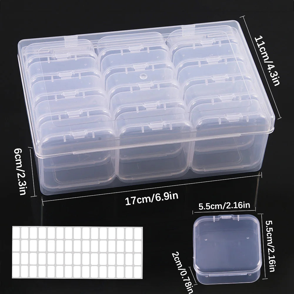 DIY Diamond Painting Embroidery Storage Box, Nail Art Jewelry Rhinestone Mosaic Storage Container, Multifunctional Storage Bo