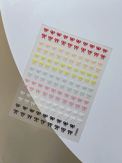 Embossed Colorful Bows Nail Art Stickers Sweet Laser Gold Silver Bowkonts Self Adhesive Nail Art Stickers Decoration Decals D