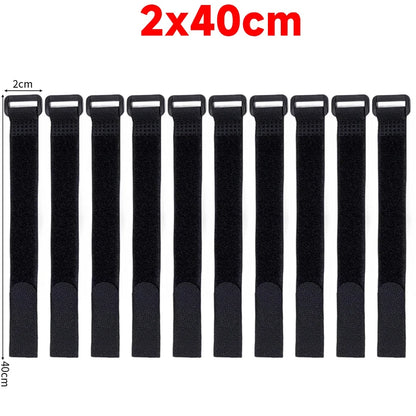 10-100pcs Reusable Hook and Loop Tie-downs Adjustable Nylon Cable Ties Nylon Fasteners Cord Straps Organizer for Securing Wir