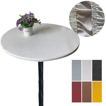 Weding Round Table Cover Waterproof Case for Dining Table Oil-Proof Elastic Tablecloth Fitted Wedding Decoration House Hotel