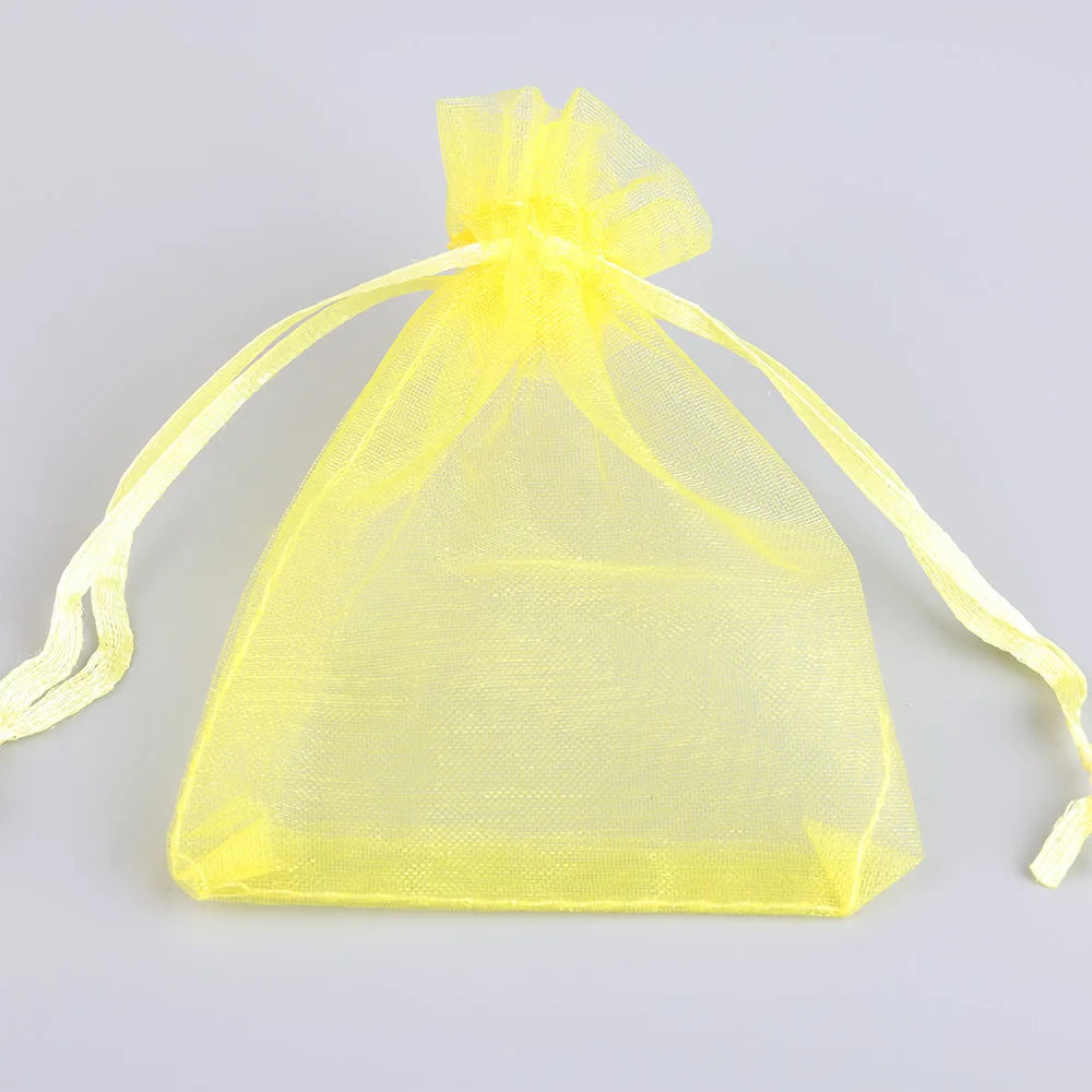 50/100pcs Colorful Organza Gift Bag 5x7 7x9 9x12 10x15 13x18cm Party Wedding Favors Candy Jewelry Packaging Drawstring pouche