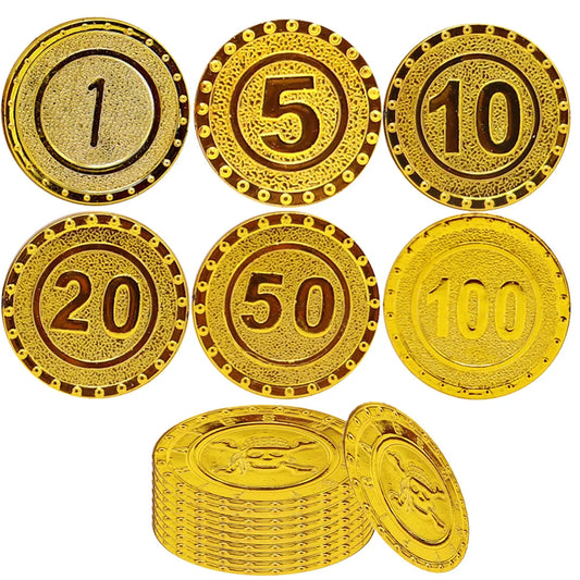 Pirate Party Fake Gold Coins Bulk 1 5 10 20 50 100 Denomination Gold Coins Pirate Themed Party Supplies Game Gift Kids Favors