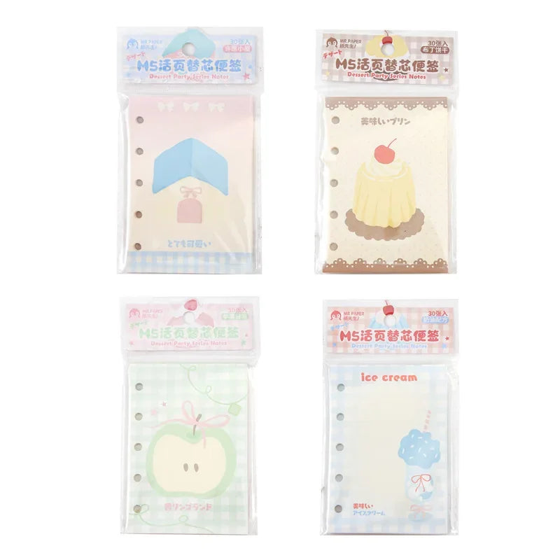 M5 30 Sheets Cute Colorful Loose Leaf Inner Page Journal Sketchbook Accessories Diary Office Supplies