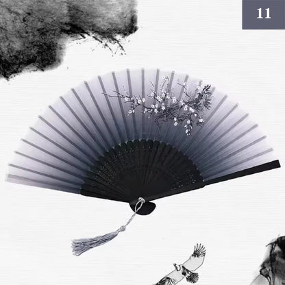 Folding Hand Fan Vintage Silk Bamboo Fans Chinese Hand Fans Women Dance Fan Cosplay Wedding Party Props Decor Gift Fan Portab