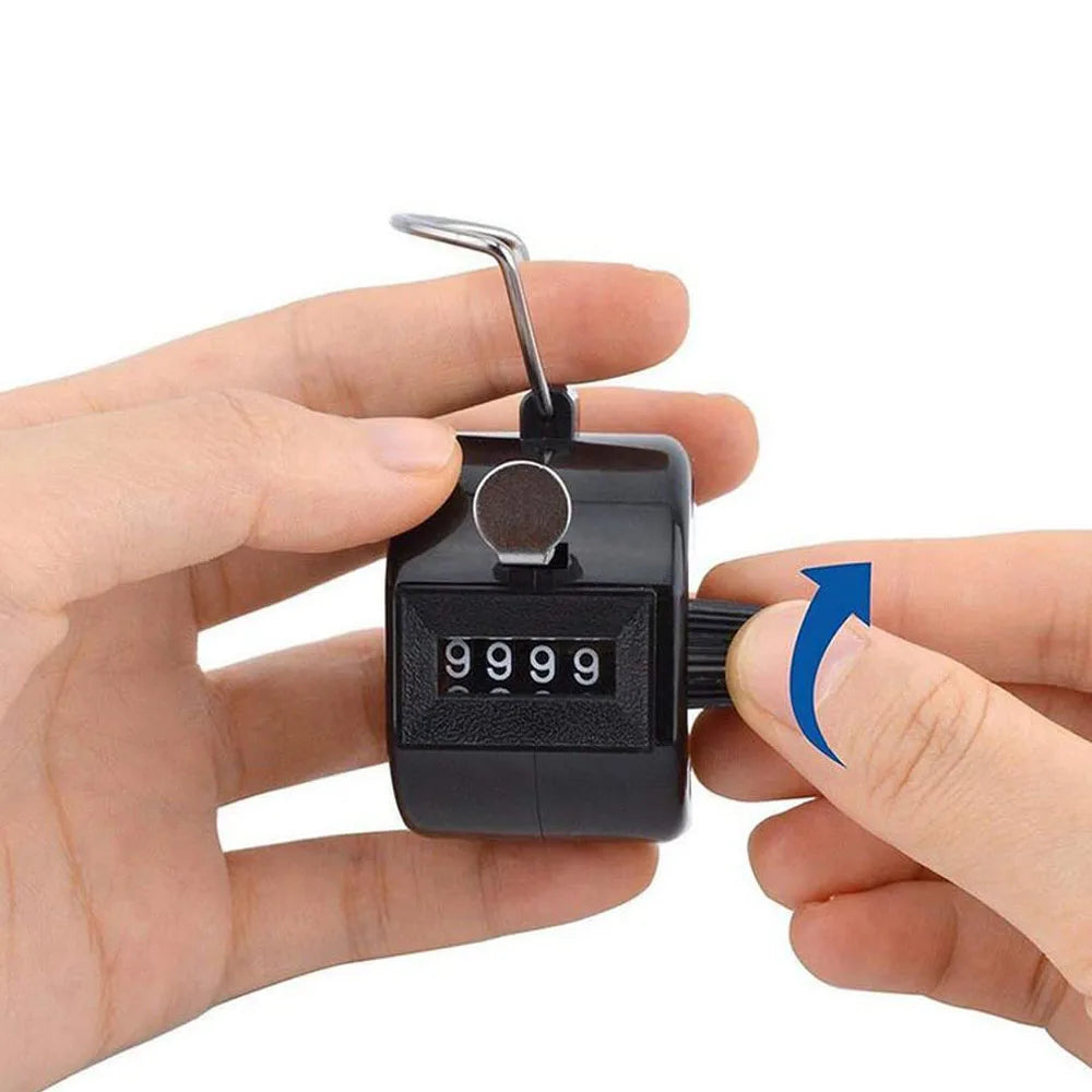 4 Digit Counters Hand Finger Display Manual Counting Tally Clicker Timer Soccer Golf Counter Plastic Shell