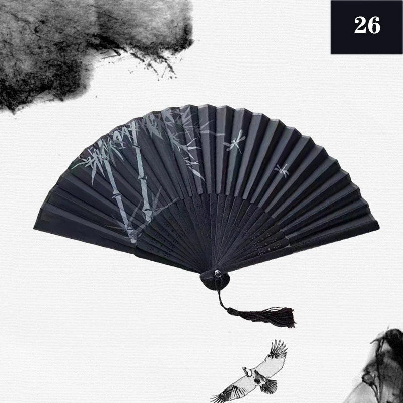 Folding Hand Fan Vintage Silk Bamboo Fans Chinese Hand Fans Women Dance Fan Cosplay Wedding Party Props Decor Gift Fan Portab