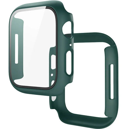 Tempered Glass+Cover For Apple Watch 11 10 9 8 7 46mm 42mm PC Bumper Screen Protector Case iWatch Series 7 6 5 4 SE3 44 40 45