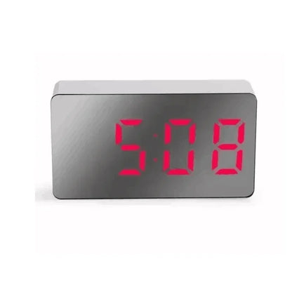 Multifunctional Mirror Table Clock Digital Alarm Snooze Display Time Night LED Light Desk Desktop Home Decor Gifts for Childr