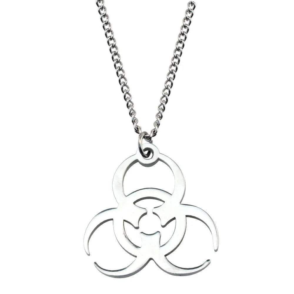 Necklace Trendy Men And Women INS Street Punk Hip-Hop JewelryNew Stainless Steel Biochemical Logo Pendant