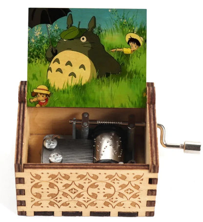 2025 HOT NEW GOOD toy Wooden painted music box, Totoro music gift, ornament, light luxury wooden hand cranked music box