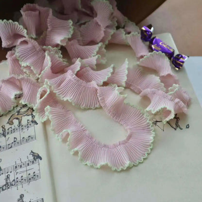 Colored 3cm Dog Teeth Collar Folded Lace for Dress Children's Clothing Skirt Collar Skirt Edge Garment Material Accessories X