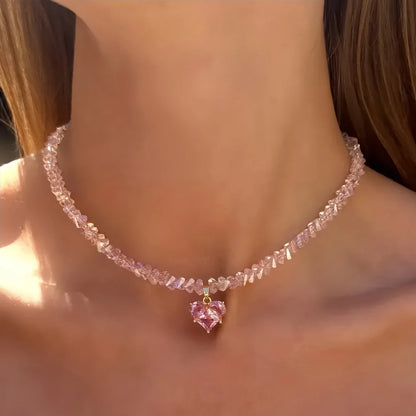 Design Exaggerated Baroque Transparent Crystal Chain With Sexy Zircon Cross Pendant Necklace For Women Wedding Praty Gift - Q