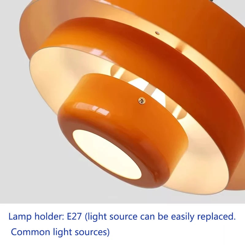 Medieval Retro LED Ceiling Chandelier Orange Pendant Lamp Dining Room Restaurant Home Decor Lighting for Cafe Bar Hanging Lig