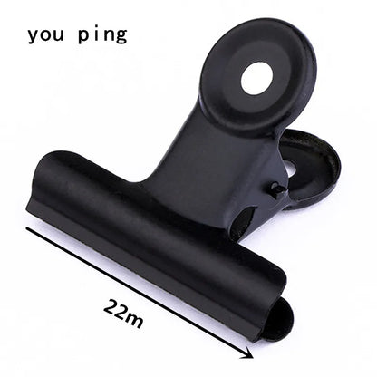 New 50mm 38mm 31mm 22mm Multicolor Round Metal Clamp Paper Clips Student School Office Supplies - Black -22mm