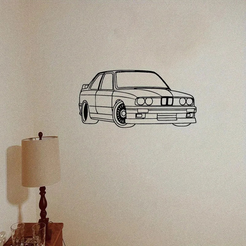 Art Deco Metal Wall Art - Vintage Car Silhouette Sculpture in 2D Abstract Style - Rustic Industrial Decor for Living Room