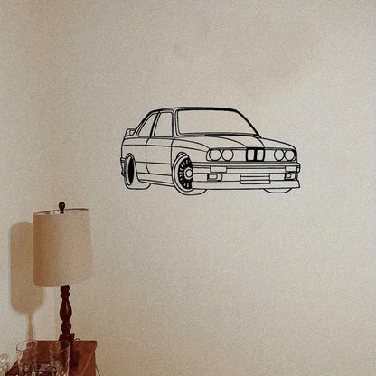 Art Deco Metal Wall Art - Vintage Car Silhouette Sculpture in 2D Abstract Style - Rustic Industrial Decor for Living Room