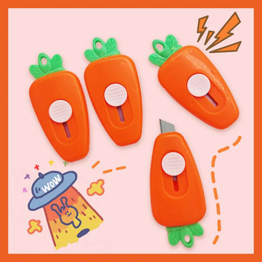 Lytwtw's Kawaii Mini Pocket Carrot INS Utility Knife Box Knife Paper Cutter Craft Wrapping Stationery