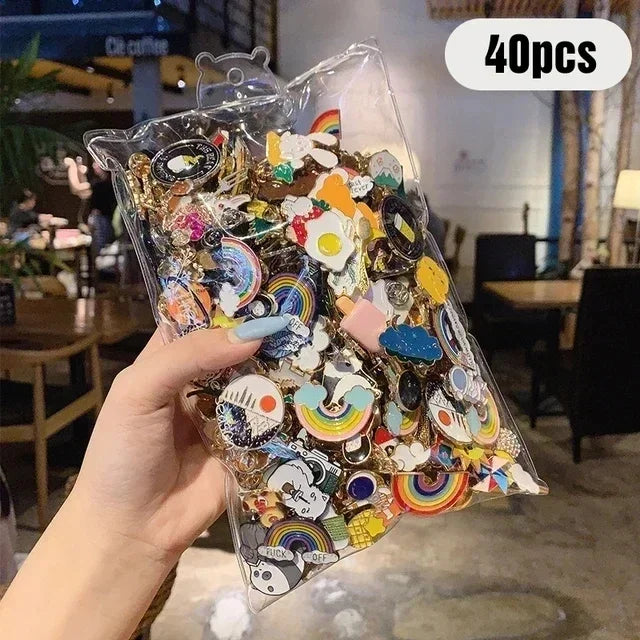10-100Pcs Enamel Badges Pins Brooches Cute Cartoon Brooches for Child and Women Small Metal Jewelry with Many Different Shape