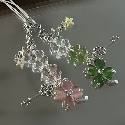 Lucky Leaf Phone Charms Pendant Cute Key Chain Cases For Phone Chain Samsung Schoolbag Books CCD Camera Key Pendant Accessiro