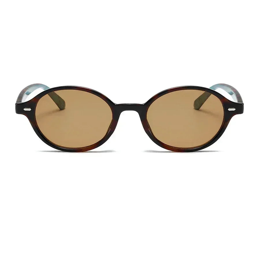 Retro Small Oval Sunglasses Women Men Rivets Shades Fashion Eyewear Luxury Sun Glasses UV400 Female
