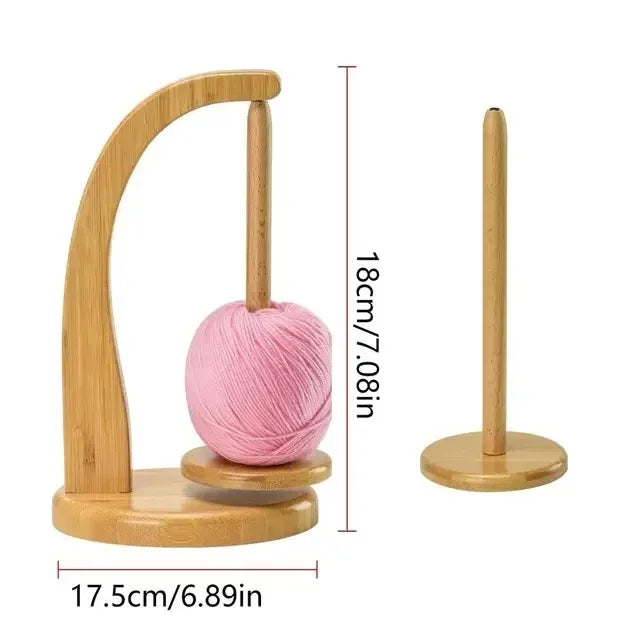 Wooden Yarn Holder Spinning Knitting Tools Crochet Yarn Holder Rotating Magnetic Thread Spool Wool Ball Winder Rotation Spinn