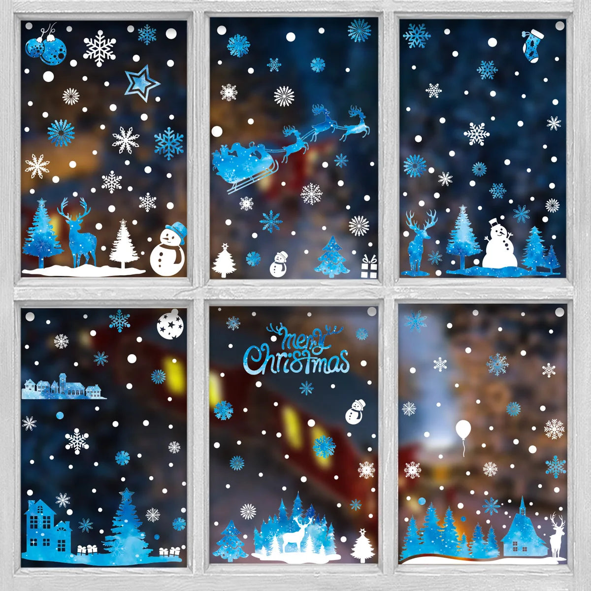 Window Stickers Christmas Decoration for Home New Year Santa Wall Sticker Navidad Gift Festival Party Xmas Window Decor Decal