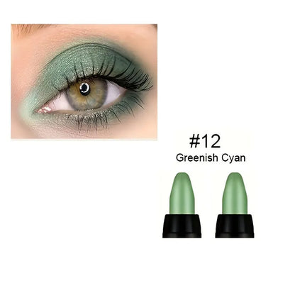 16 Colors Pearlescent Eyeliner, Color Glitter Waterproof Long-Lasting Eye Makeup Non-smudge Eyeliner - 12